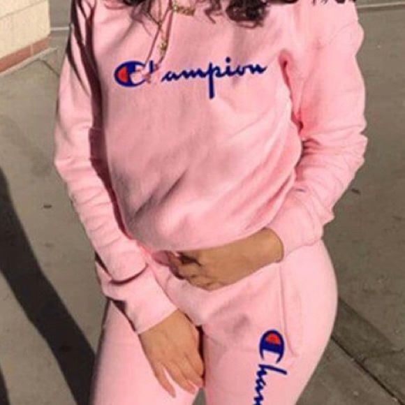 peach champion sweatsuit